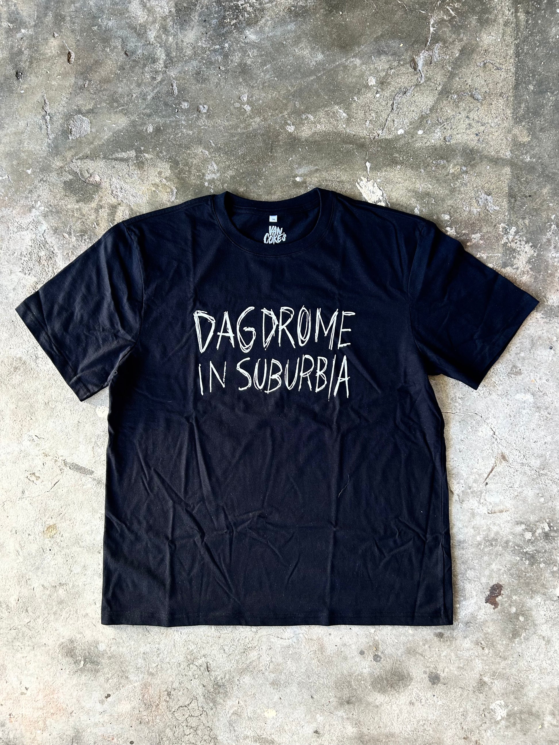 Dagdrome in Suburbia Lyric Tee - Black